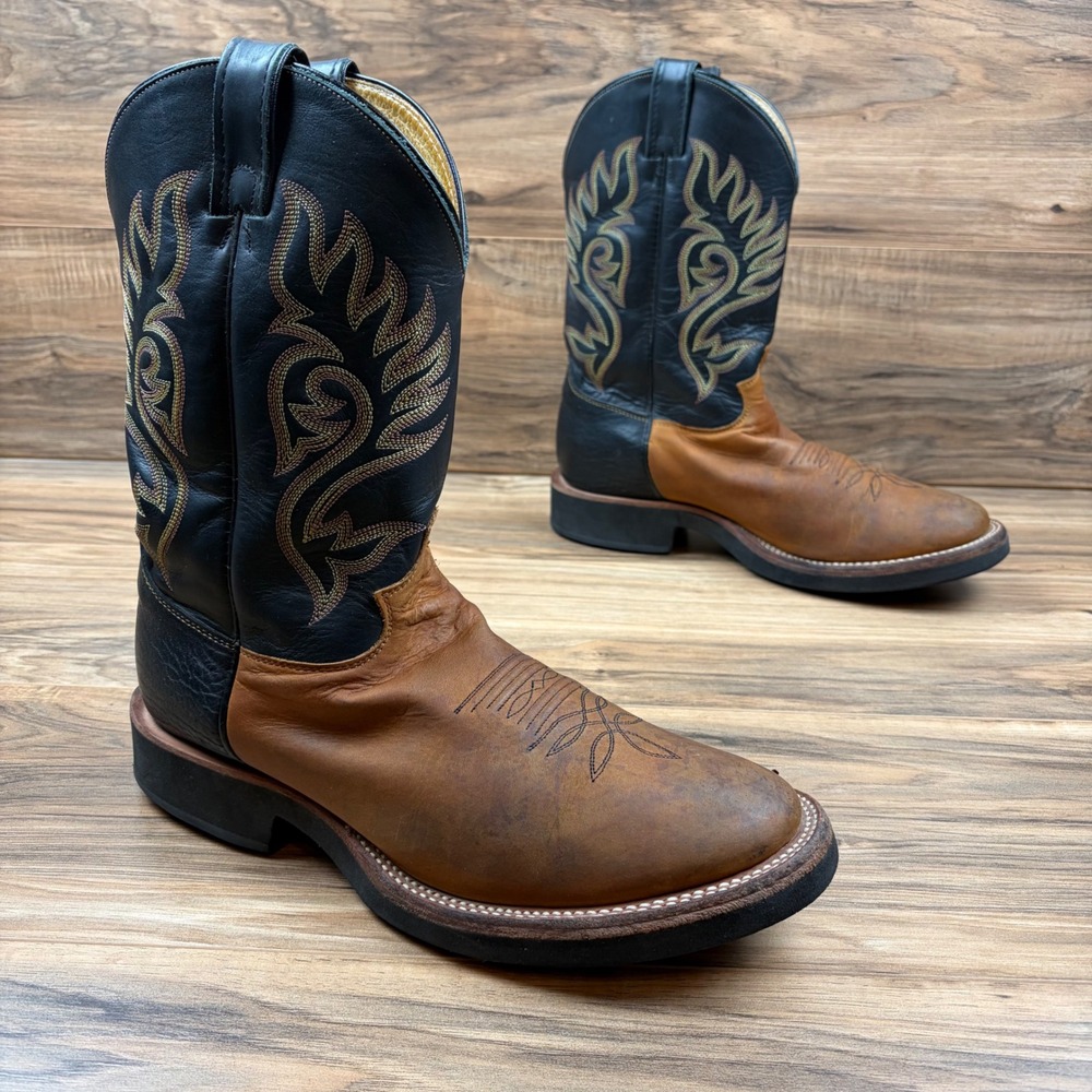 Justin Paluxy Tekno Crepe Mens 10.5EE Wide Round Toe 11" Western Boots 5008 USA